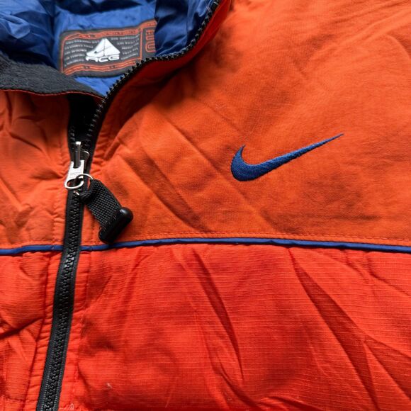 VINTAGE NIKE ACG GILET PUFFER VEST JACKET 90S ORANGE XL - Picture 3 of 12